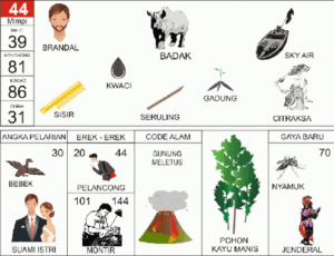 Erek Erek 44 di Buku Mimpi 2D Bergambar + Angka Main